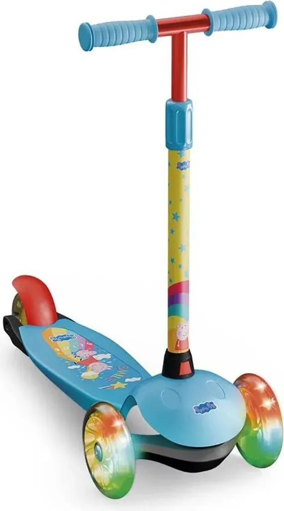 Tricycle lumineux LED Peppa Pig bleu Deqube avec cadre acier robuste