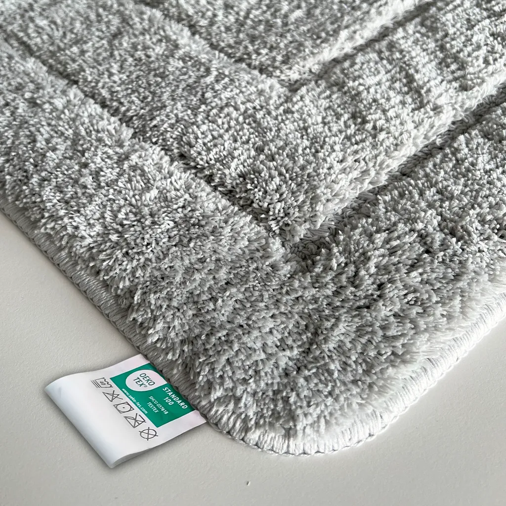 Tappeto Bagno Atlantis 60x100 cm Grigio Argento | Soffice Effetto Spa