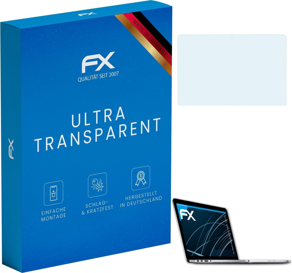 atFoliX FX-Clear 2x Schutzfolie kompatibel mit Apple MacBook Pro 2016 13 inch Displayschutzfolie