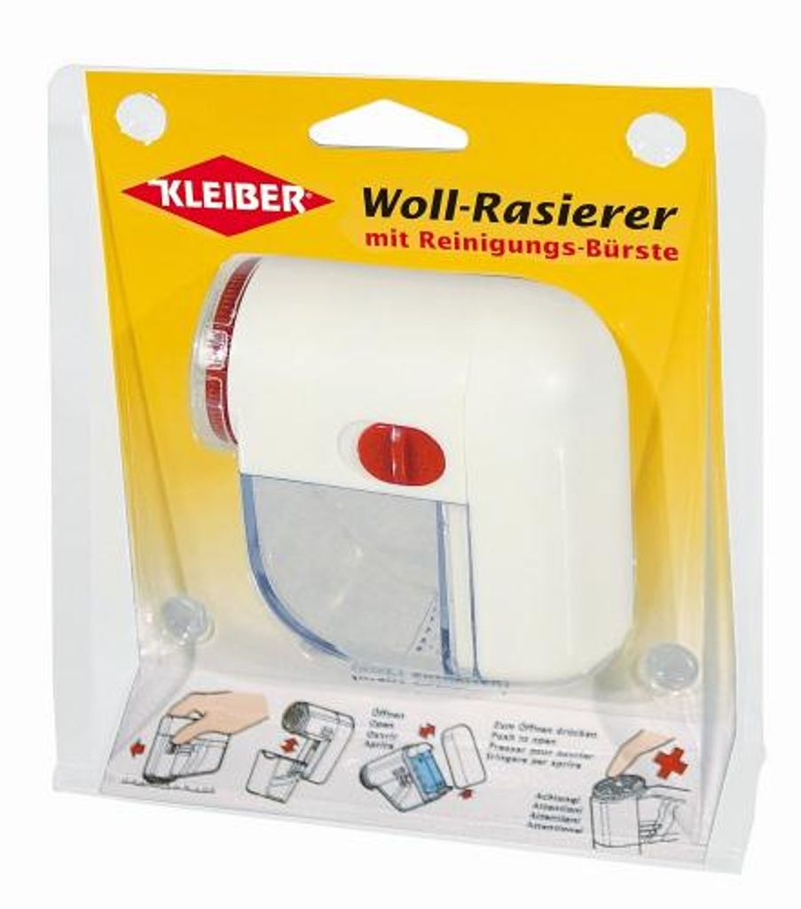 KLEIBER Mini-Fusselrasierer kabellos weiß / rot
