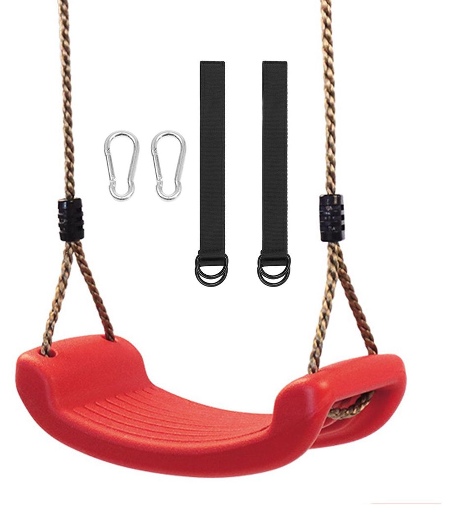 Kinderschaukelsitz mit verstellbarem Seilzubehör, robust und rutschfest, für drinnen und draußen, Spielplatz, Garten, Terrasse, Hängeschaukel-Set