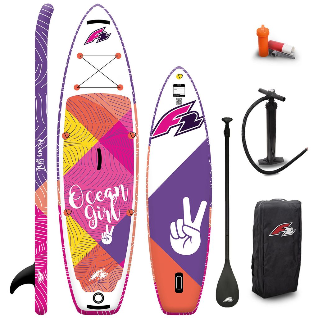 F2 Junior SUP Stand Up Paddle Board Ocean Girl 8'2'' Pink 2025