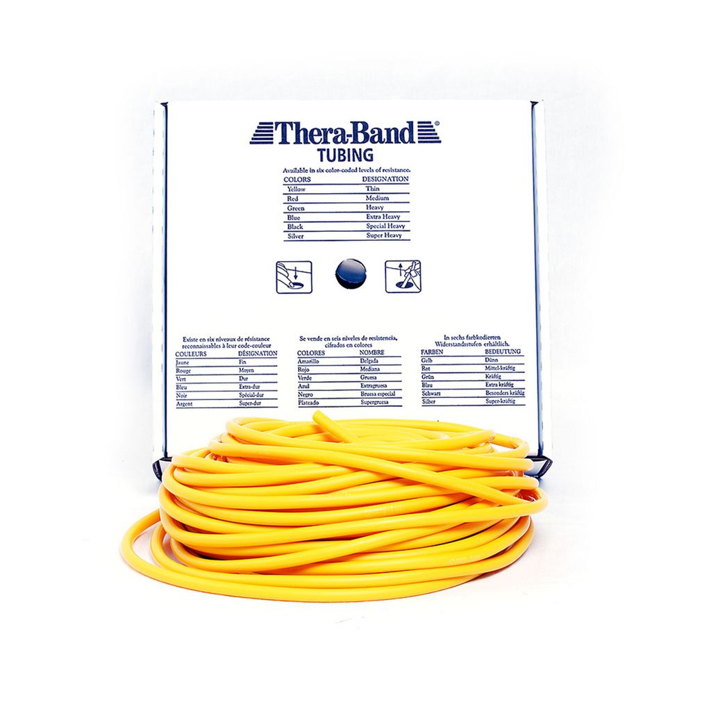 TheraBand Tubing Rolle 30,50 m – Original Trainingsschlauch für Therapie, Fitness & Rehabilitation leicht/gelb