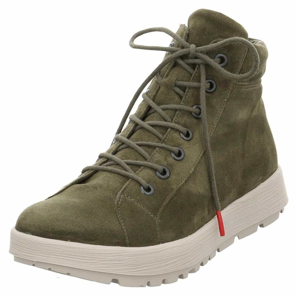 Think! COMODA Damen Stiefeletten Olivgrün hochgeschnitten mit dicker Profilsohle, flexibel