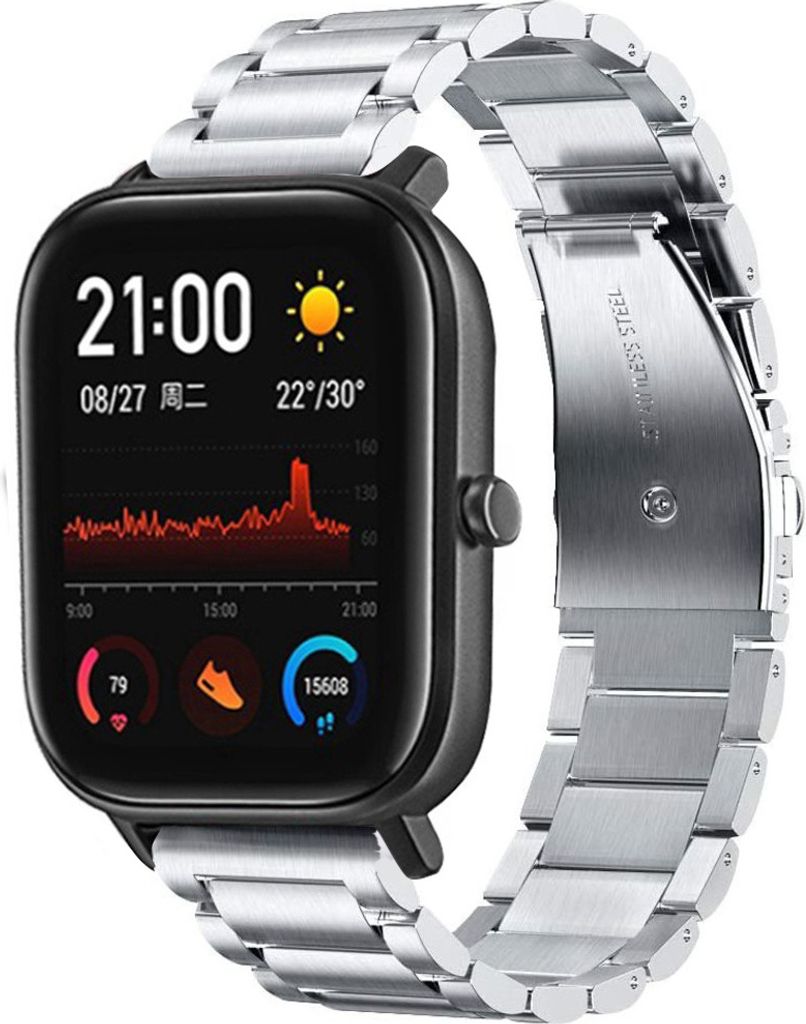 Strap-it Amazfit GTS Titanarmband (Silber)