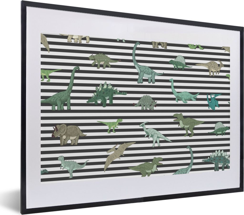 MuchoWow® Gerahmtes Poster Kinderzimmer - Dinosaurier - Produktbild 