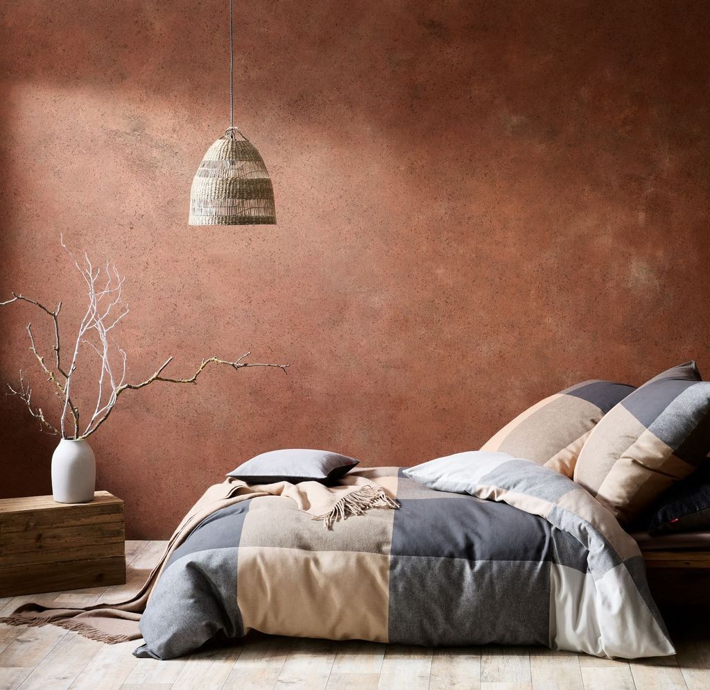 Fleuresse Flanell Bettwäsche Lech 604386-0007 grau beige Größe: 200x220 cm