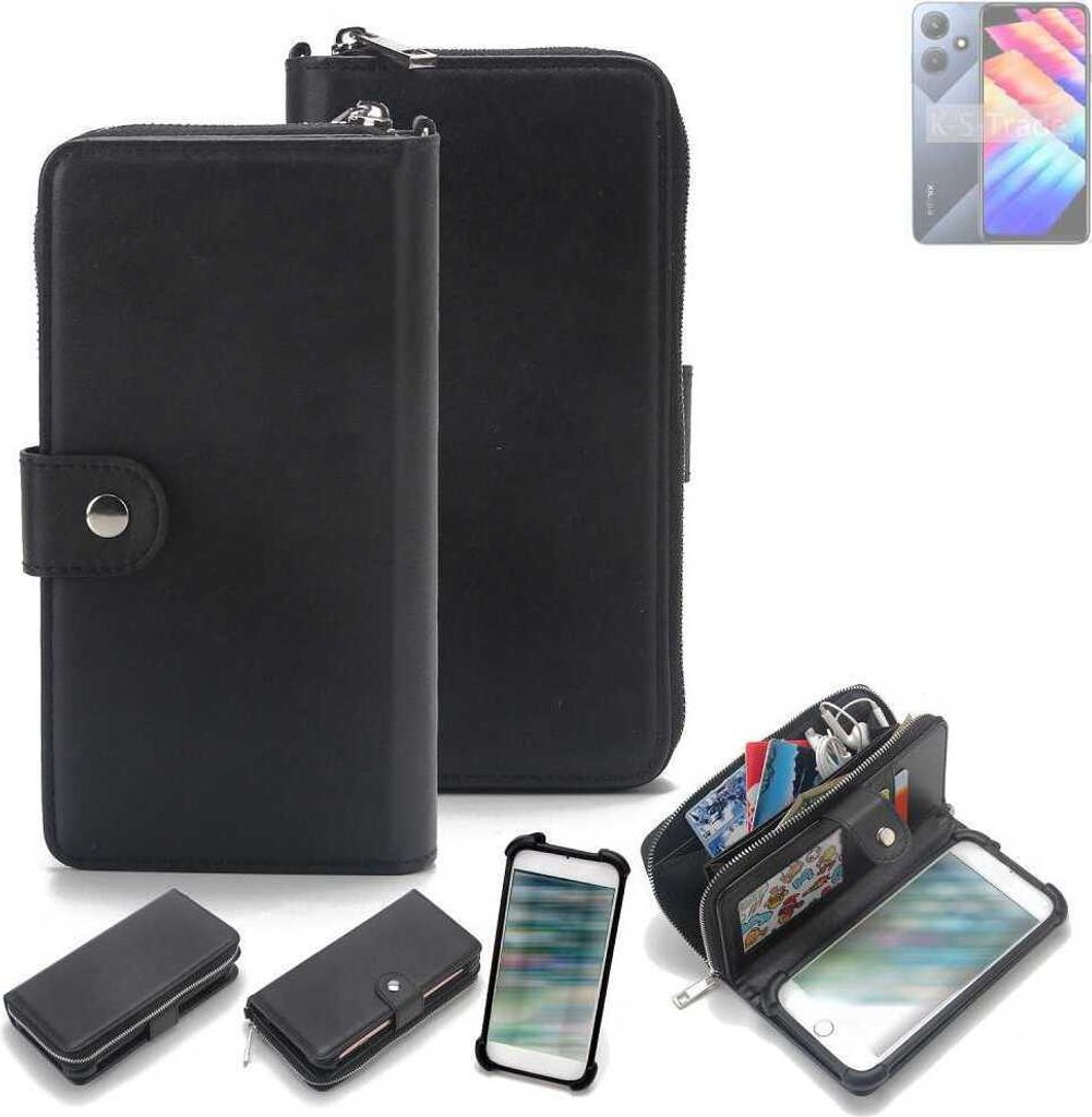 K-S-Trade 2in1 Handyhülle Schutzhülle kompatibel mit Infinix Note 30i & Portemonnee Cover Handy Hülle Case Etui Geldbörse Wallet Bookstyle Hülle