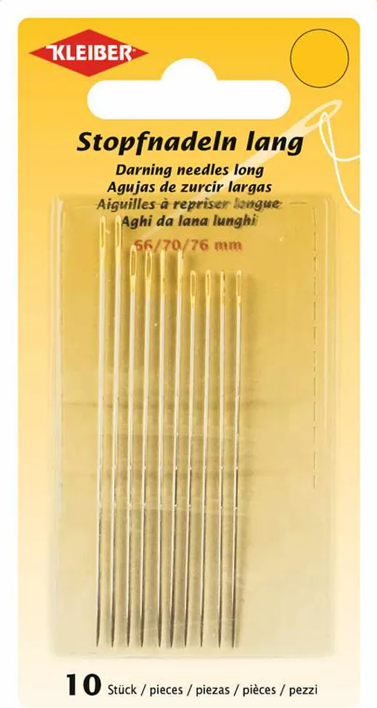 Aiguilles à repriser Kleiber 69911 de grande longueur en acier trempé x10
