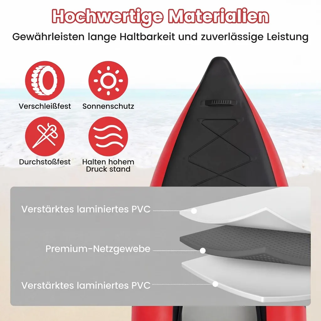 Kayak gonflable robuste et stable pour 2 personnes, pack complet prêt - 4
