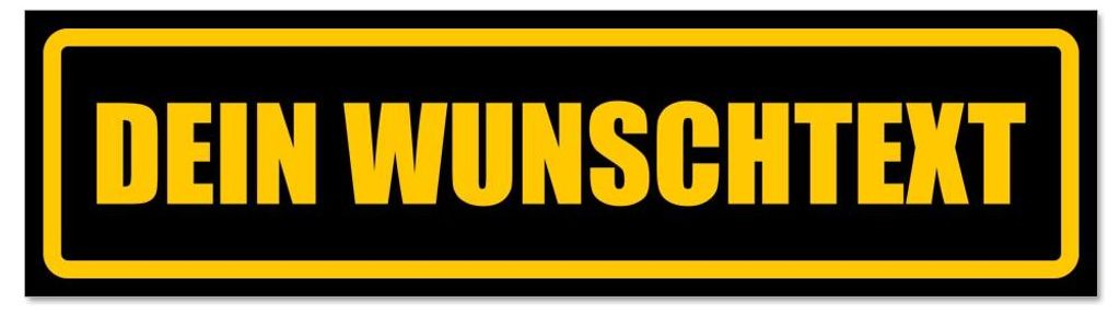 Kiwistar - Autoaufkleber - Gelb - Schwarz - 60 x 16 cm - Dein Wunschte x t - Hinweis Aufkleber Sticker für Auto, Kfz, Fahrrad, PKW, LKW