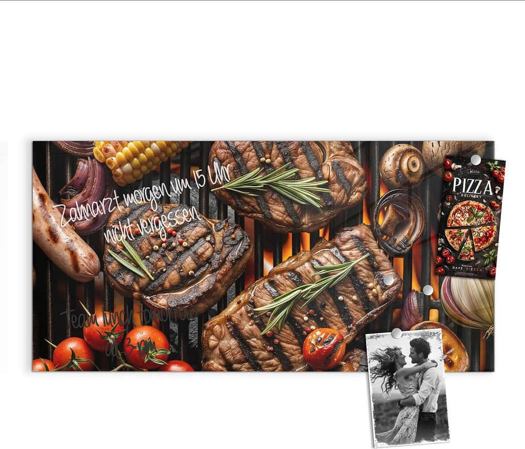 Magnettafel 100x50cm Pinnwand Whiteboard beschreibbar - Grillplatte