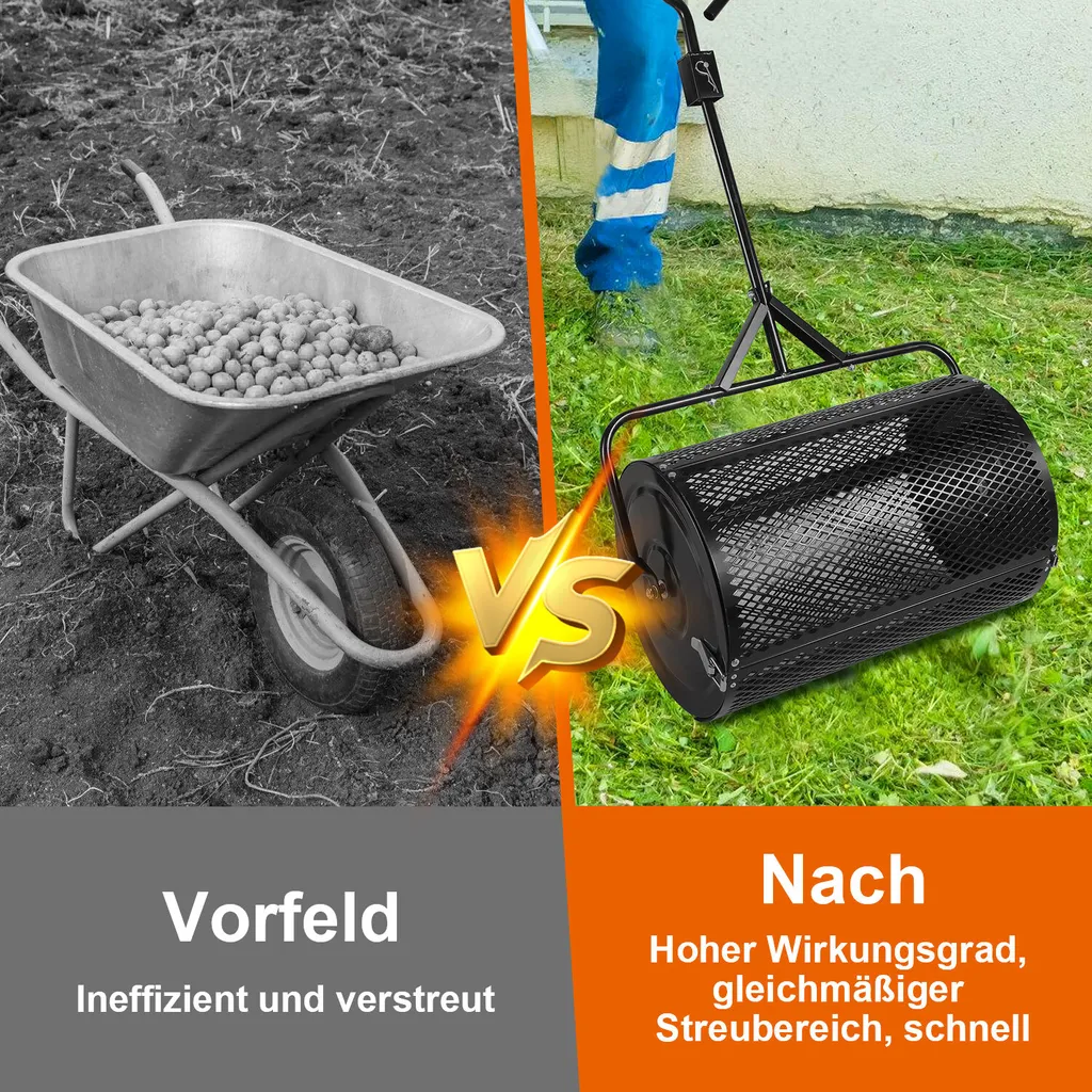 Clanmacy Spandiconcime 75L: Rullo per Compost e Sementi Professionale - 4