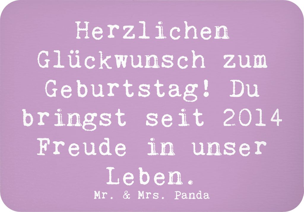 Mr. & Mrs. Panda Kühlschrankmagnet Spruch 2014 Geburtstag Freude - Lavendeltraum - Geschenk, whiteboardmagnet, Happy Birthday, holzmagnet, Geburts...
