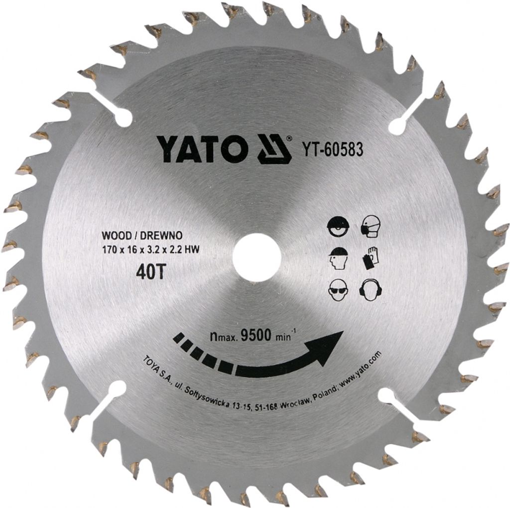Pilový řezný kotouč na dřevo Yato YT-60583, 170 x 16 mm 40z Obrázek produktu 