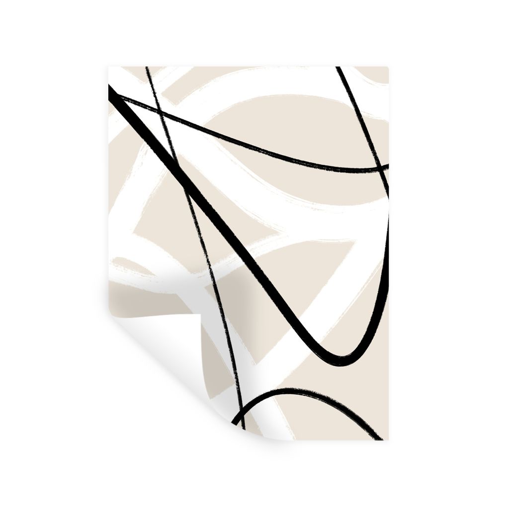 MuchoWow Wandtattoo Wandsticker Wandaufkleber Linie - Abstrakt - Minimalismus - Pastell 30x40 cm Selbstklebend und Repositionierbar - Sticker - D...