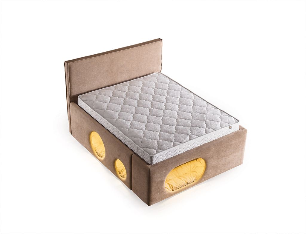 Villa Möbel Bett Set Petra 180x200 Beige, Bett (ohne Matratze), Bett mit Stauraum