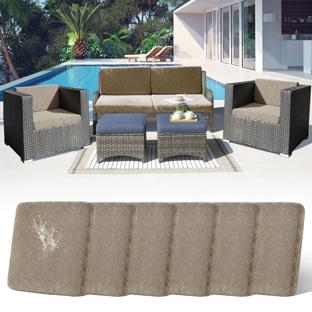6 Stück Outdoor Kissen Wetterfest Sofabezug Wasserdicht Sofa Sitzkissenbezug Outdoor Sofa Überzug Bezüge Für Gartenpolster Sofa Cushion Cover S...