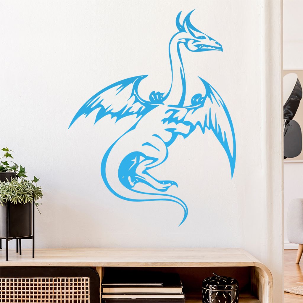 Flugdrache Wandtattoo in 6 Größen - Wandaufkleber Wall Sticker - Dekoration, Küche, Wohnzimmer, Schlafzimmer, Badezimmer