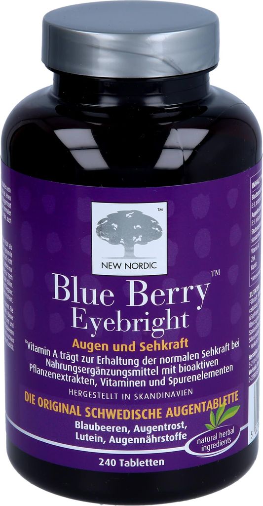 Comprimés Blue Berry Eyebright pour les yeux et la vue, 240 Image du produit 