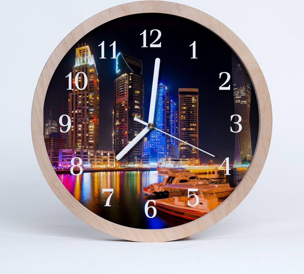 Holzuhr 30fi cm wanduhr - Stadtgebäude