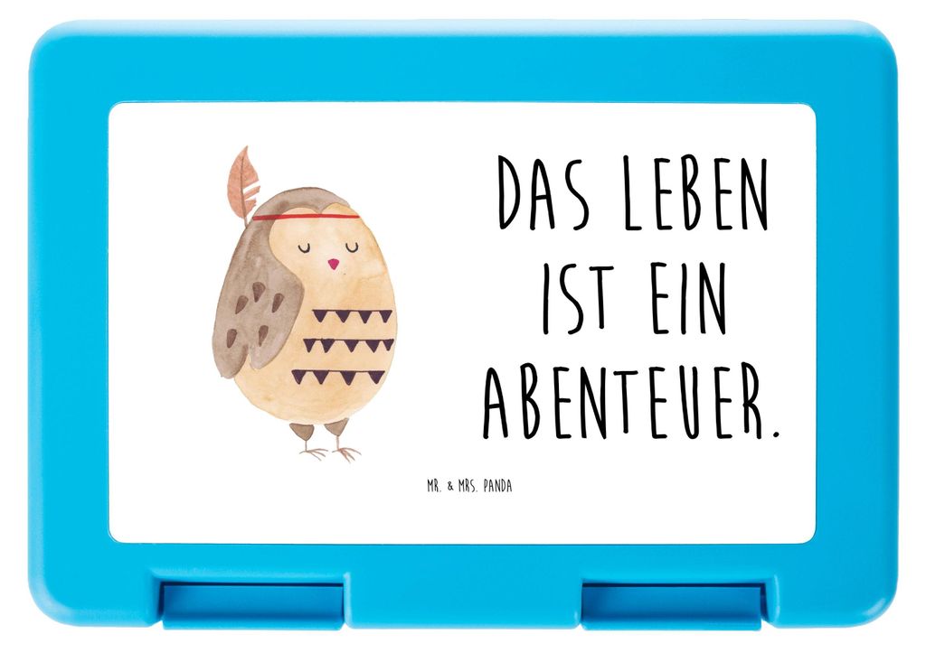 Mr. & Mrs. Panda Bentobox Eule Federschmuck - Weiß - Geschenk, Abenteuer, Lunchbox, Brotzeitdose, Dekoration, Owl, Vorratsbehälter, Bento Box, Wa...