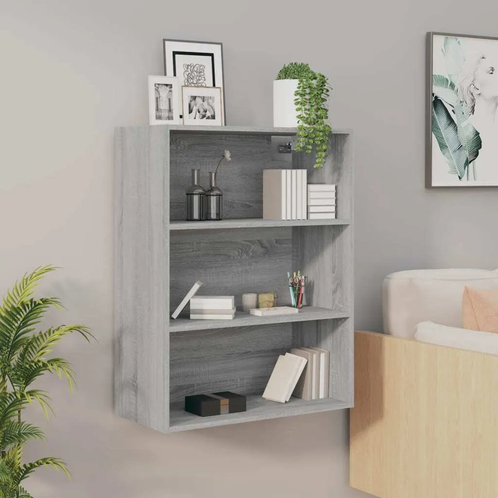 vidaXL Pensile a Muro Grigio Sonoma 69,5x32,5x90 cm | Robusto e Pratico