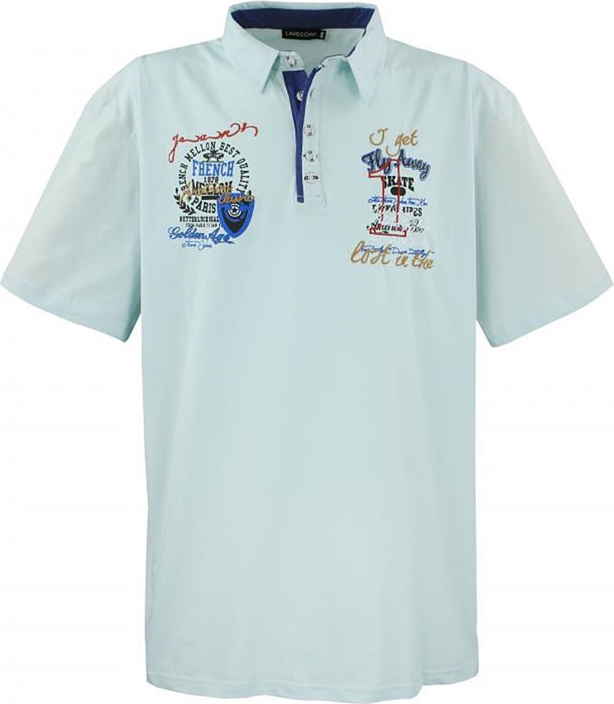 Übergrössen Hippes Polo-Shirt Kurzarm LAVECCHIA Mint 3XL