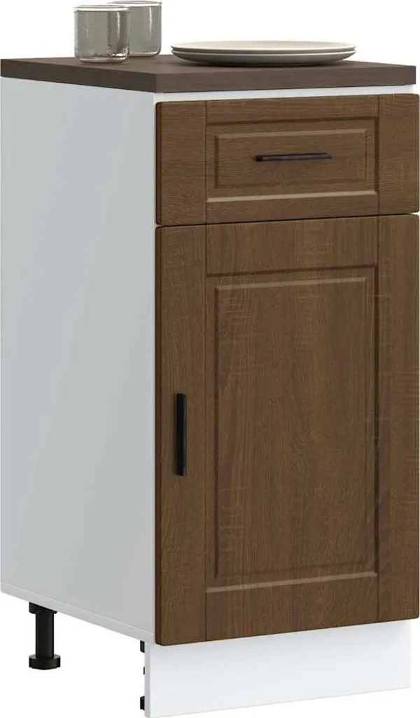 Mobile Basso Cucina SYFAX Rovere Marrone | Design Porto Multistrato - 2