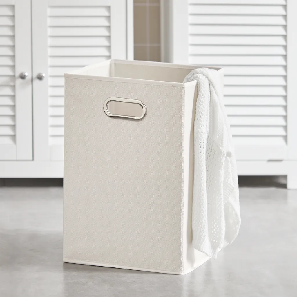 SoBuy BZR73-W Armadio per la lavanderia con sacchi pieghevoli per la biancheria Sacco per la lavanderia Cassettone per la lavanderia Cesto per la biancheria Armadio per il bagno Mobili per il bagno Bianco WD circa 40x90x38cm - 8