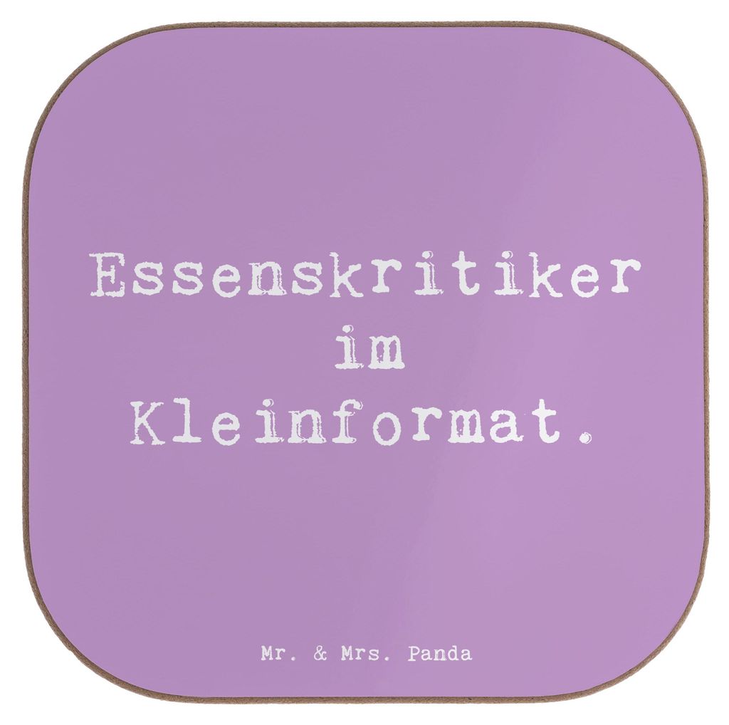 Mr. & Mrs. Panda Untersetzer Glas Spruch Kind Essenskritiker - Lavendeltraum - Geschenk, Mahlzeit, Holzuntersetzer, für Gläser, Verwandte, gläse...