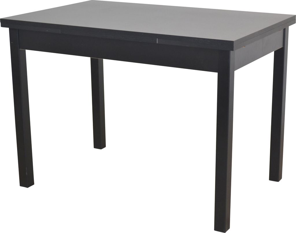 Esstisch, schwarz von 104 bis 164 cm ausziehbar