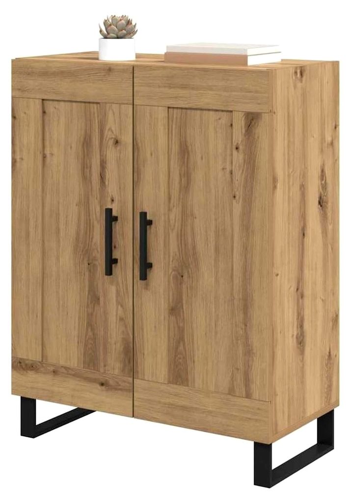 Sideboard aus Artisan-Eiche 69,5 x 34 x 90 cm, Verbundholz und Eisen, elegantes rechteckiges Design mit viel Stauraum, praktischer Schrank für das...