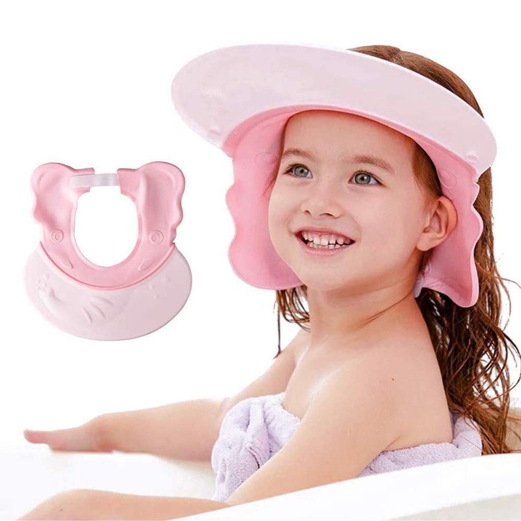Baby Kinder Duschkappe Duschhaube Ohrenschutz Augenschutz Shampoo Cap Badehaube 