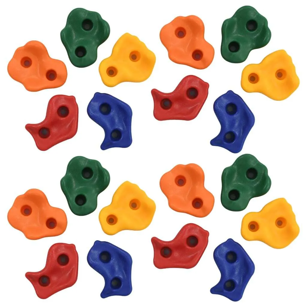 vidaXL Pierres à grimper 20 pcs. Multicolore PE pour mur d'escalade