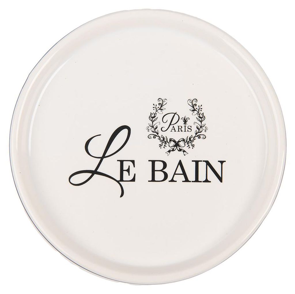 Clayre & Eef Zeepbakje, diameter 12 cm, hoogte 3 cm, wit, Productafbeelding 