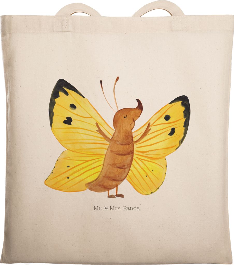 Mr. & Mrs. Panda Jutebeutel Schmetterling Zitronenfalter - Transparent - Geschenk, Liebe, Fakt, Tote Bag, Tasche, Schmetterlinge, Lustige Sprüche,...
