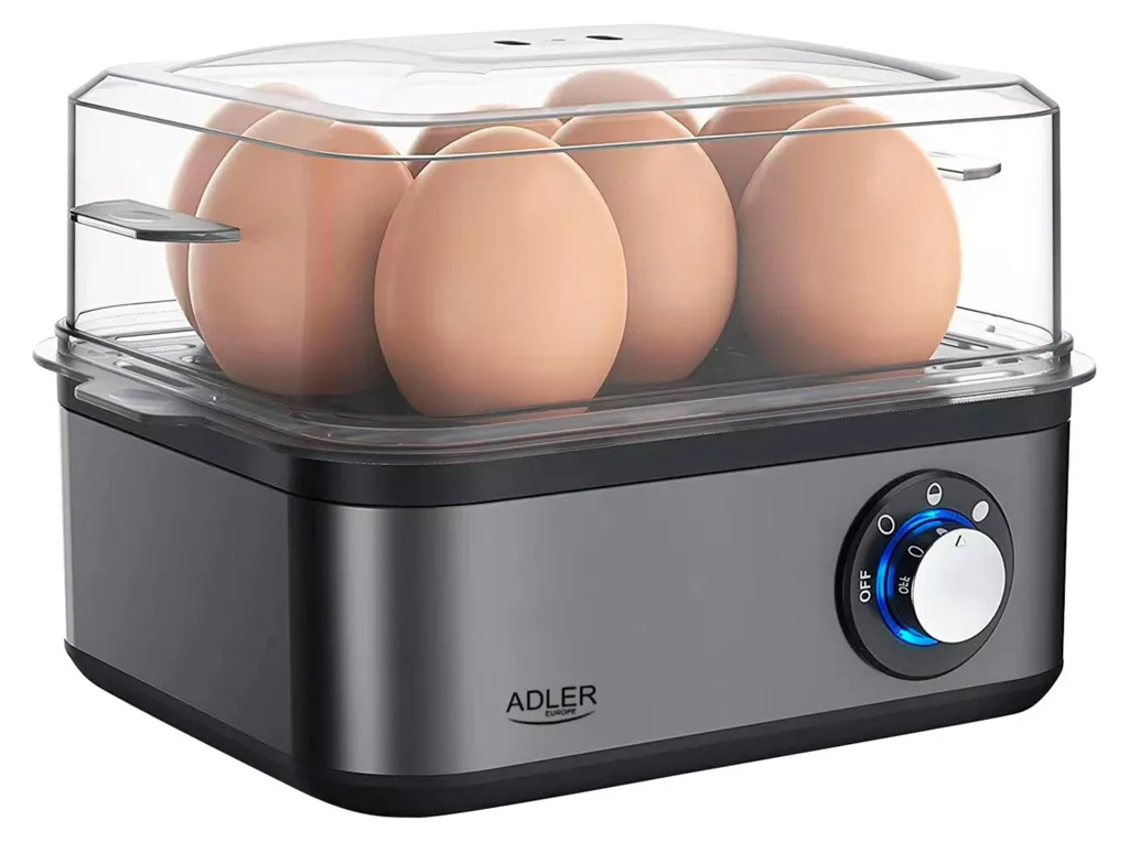 Cuiseur à œufs haute capacité 8 unités ADLER - 800W avec arrêt automatique
