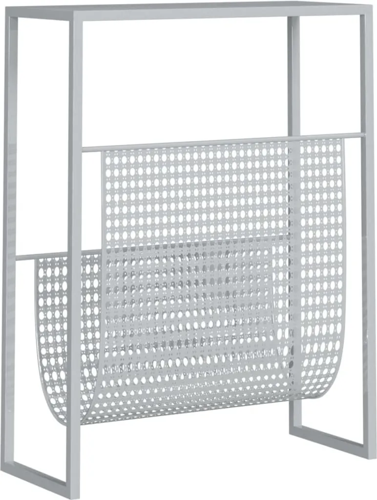 Portariviste Argento 35x15x45 cm Acciaio | Arredo Design Moderno - 5
