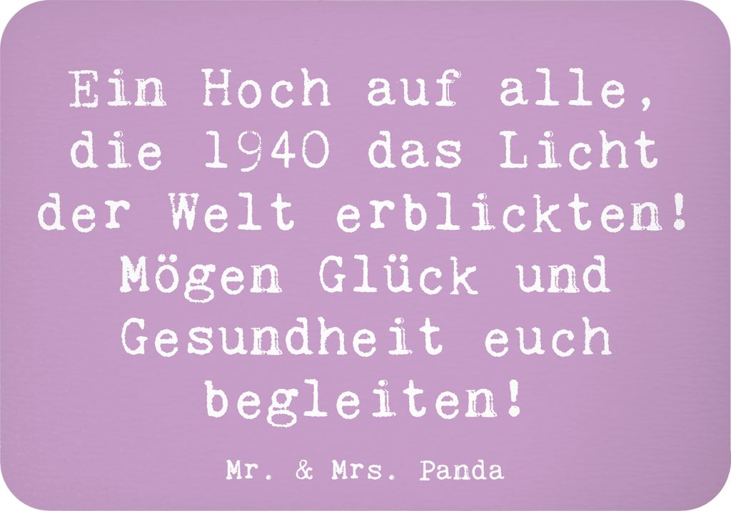 Mr. & Mrs. Panda magnet Spruch 1940 Geburtstag - Lavendeltraum - Geschenk, Geschenke, Geburtstagsgeschenk, Erinnerungen, Jahrgang, wandmagnet, Happ...