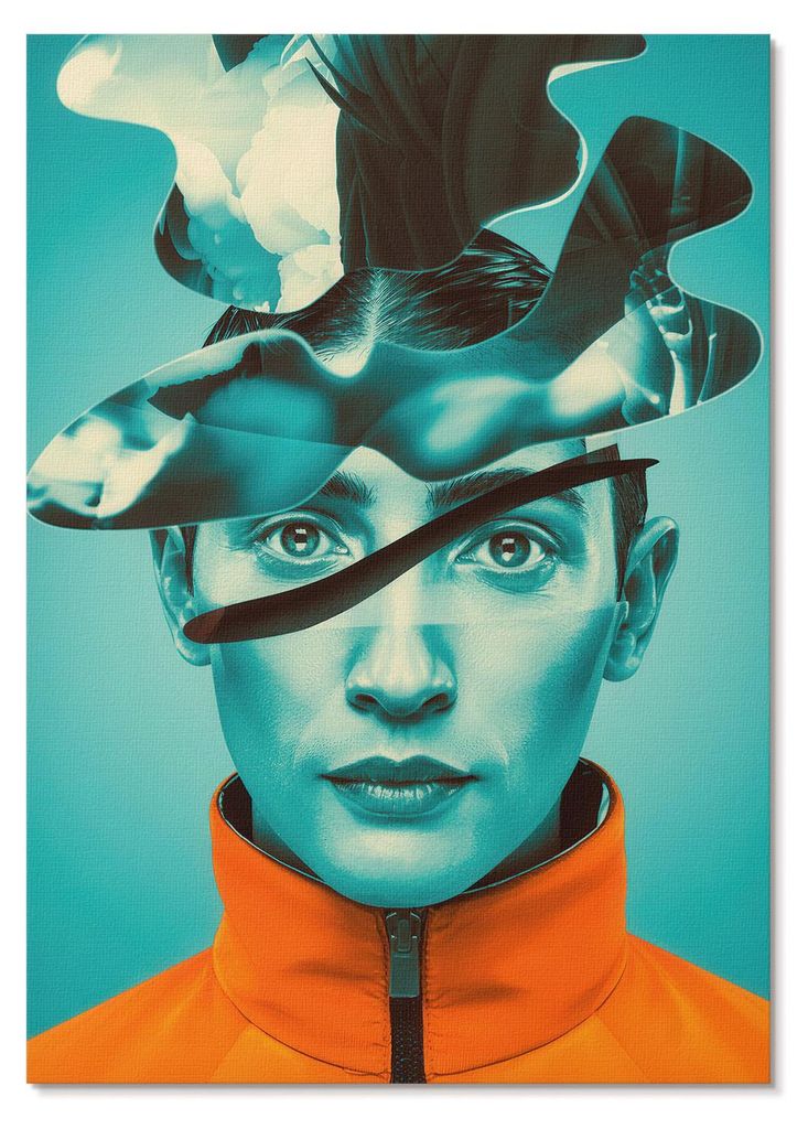 POSTER - 29x42 cm (A3) - Perspective Lab - Kontrastierende Farben, Surrealismus, dynamische Formen - Wandbild für Wohnzimmer Schlafzimmer & Flur, ...