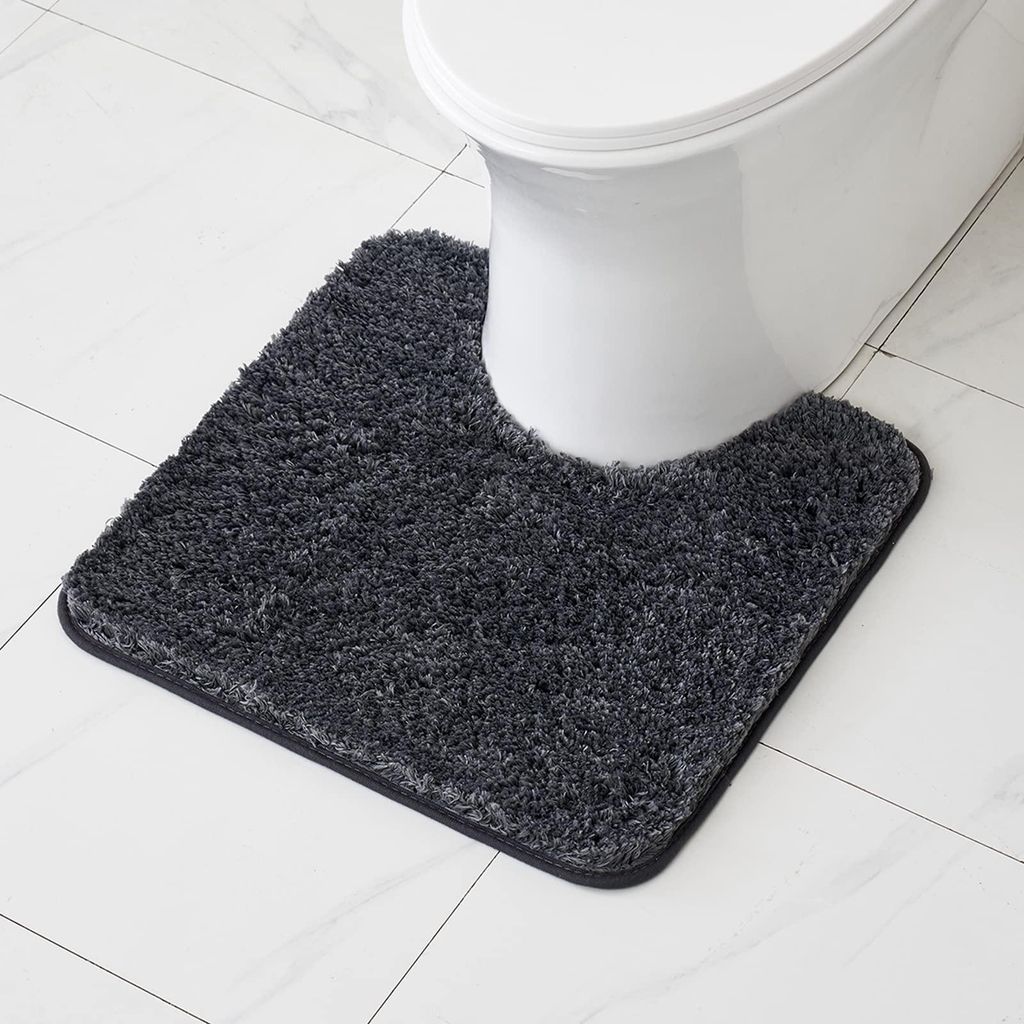 Badematte, weiche Badematte, U-förmige Dekomatte, rutschfeste Fußmatte, flauschige Matte, waschbare Badematte, WC-Matte, Badezimmermatte, 50 x 50...