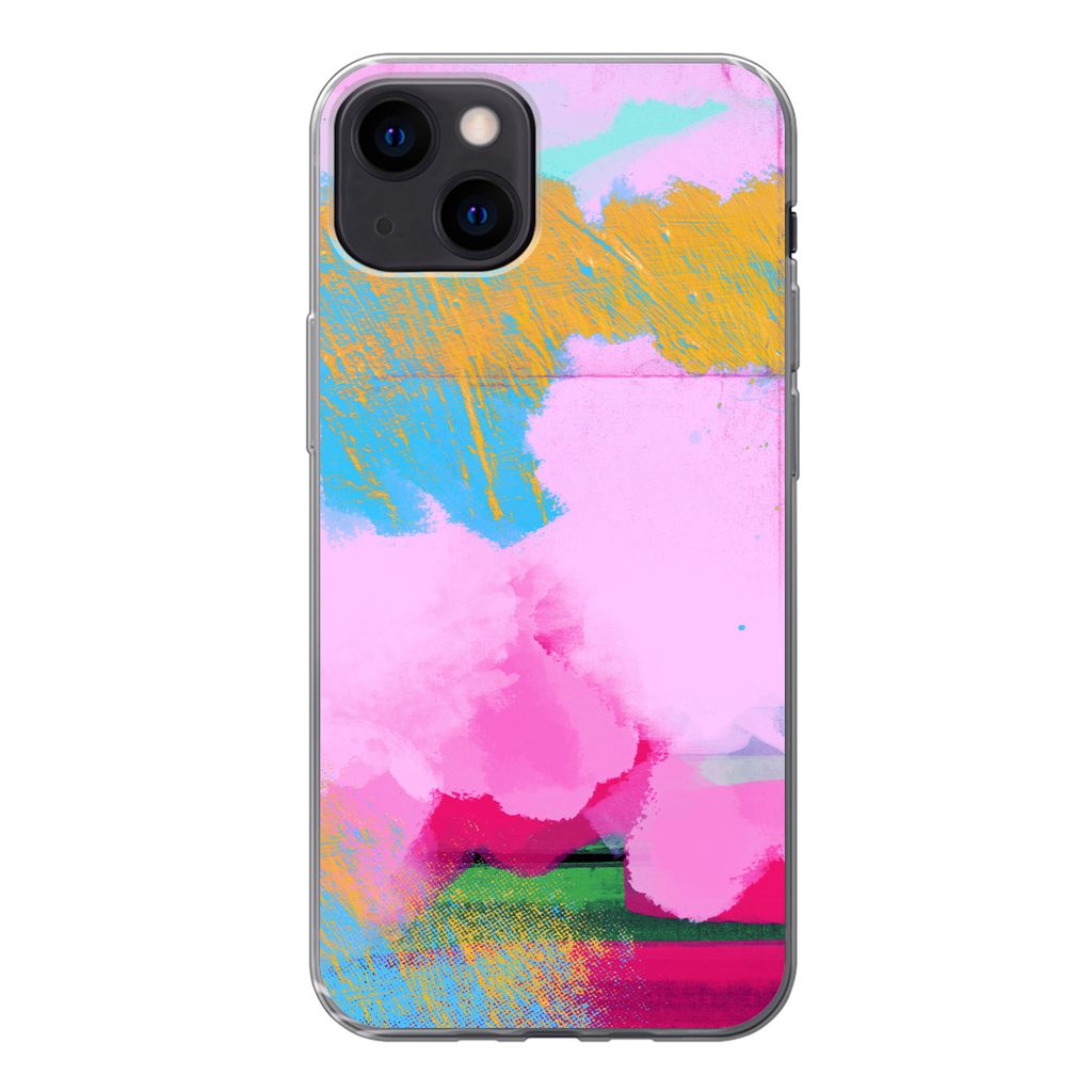 MuchoWow Handyhülle Schutzhülle Hülle für iPhone 13 Farbe - Regenbogen - Abstrakt Silikon Softcase Handy Hülle - Karteninhaber