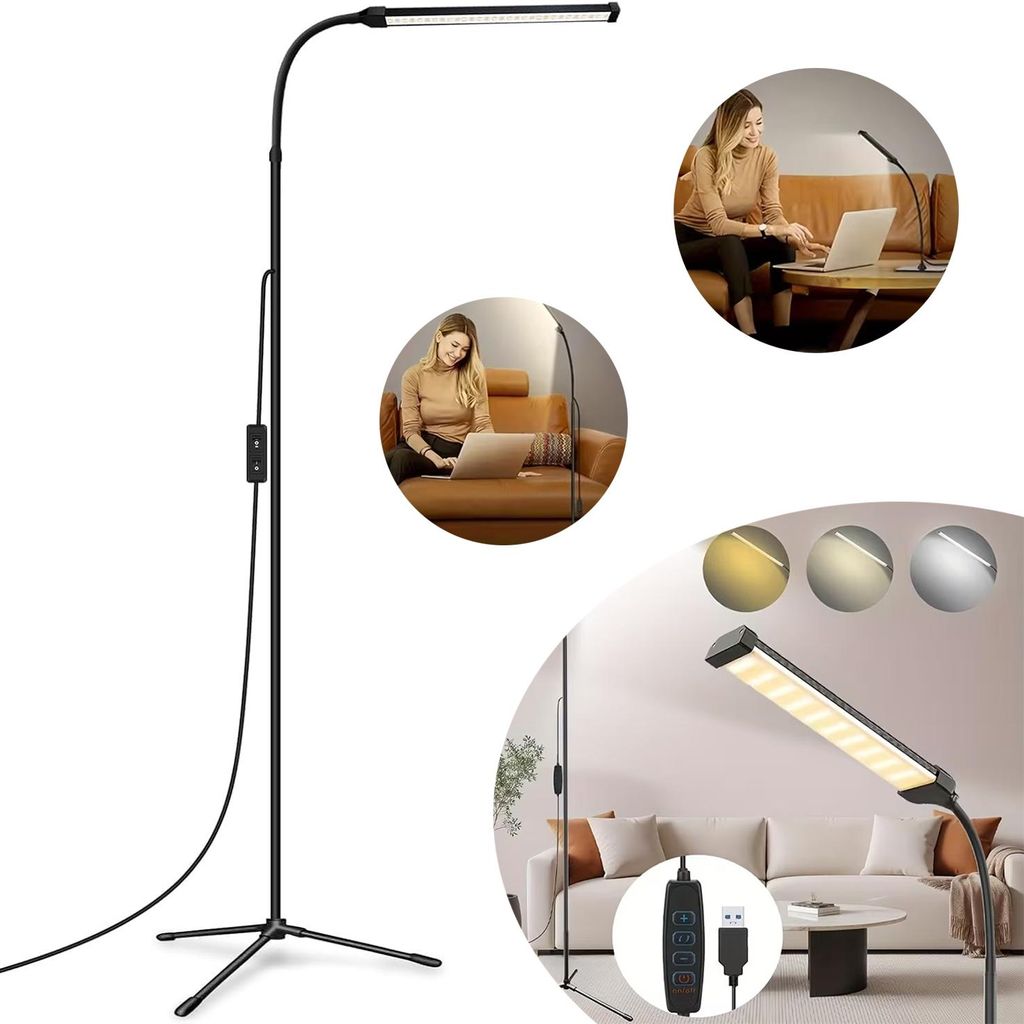 LED Stehlampe Wohnzimmer, Stativfuß, Stehlampe Modern für Produktbild 