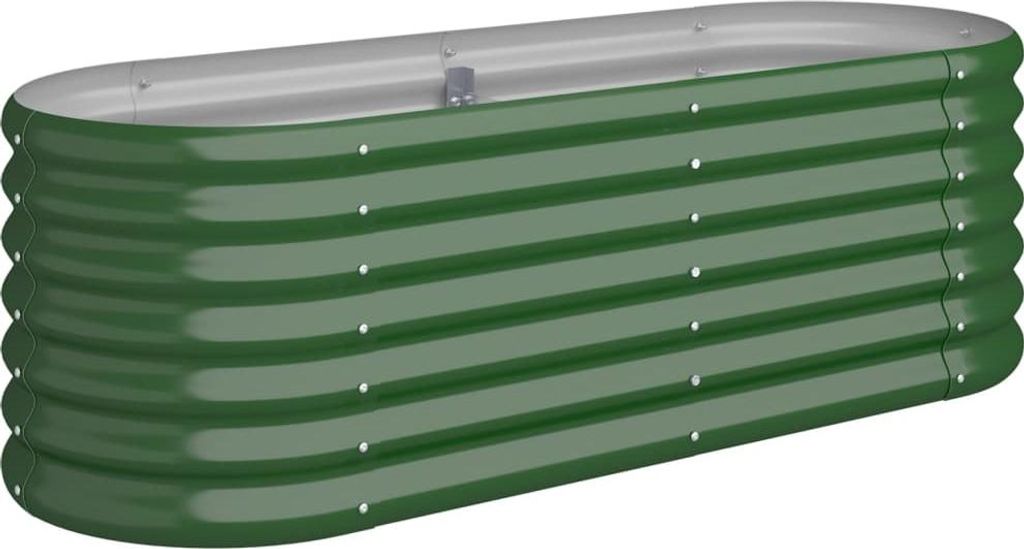 vidaXL Hochbeet Verzinkter Stahl 114x40x36 cm Grün