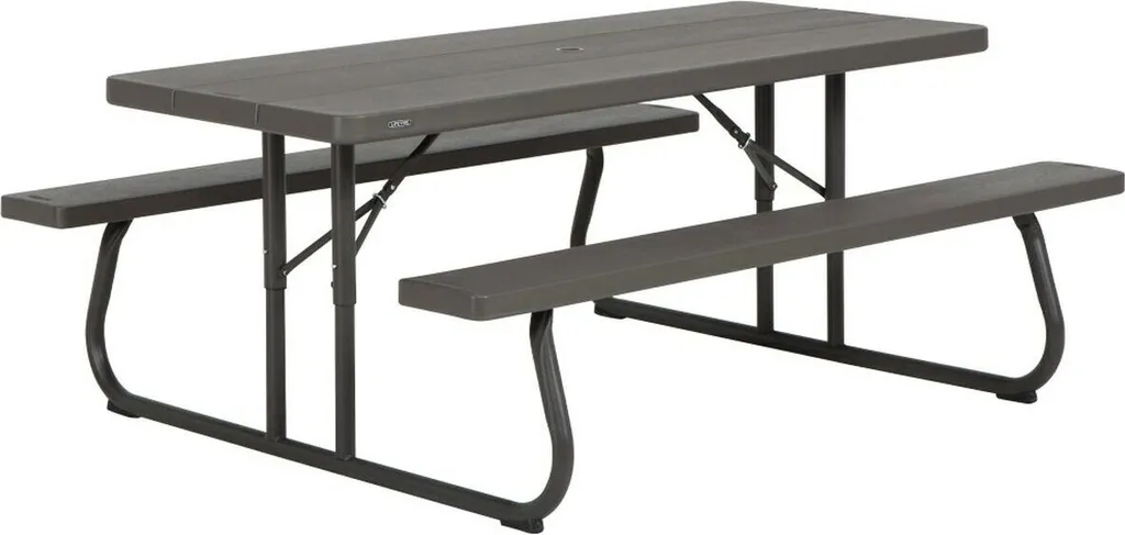 Ensemble brasserie pliant noir avec table et bancs Lifetime 183cm