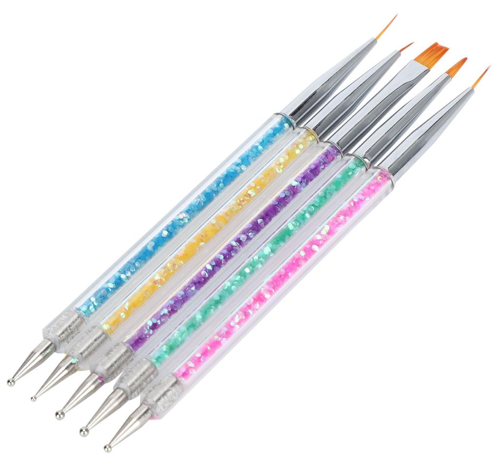 Professionelle Nail Art Liner Pinsel DIY Double End Dotting Pen Malpinsel-Set