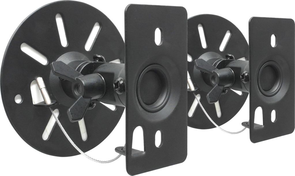 2 x Universal Lautsprecher Wandhalterung - neigbar schwenkbar drehbar - bis 15 kg - für Boxen Heimkino Studio - schwarz Modell: BS9BK