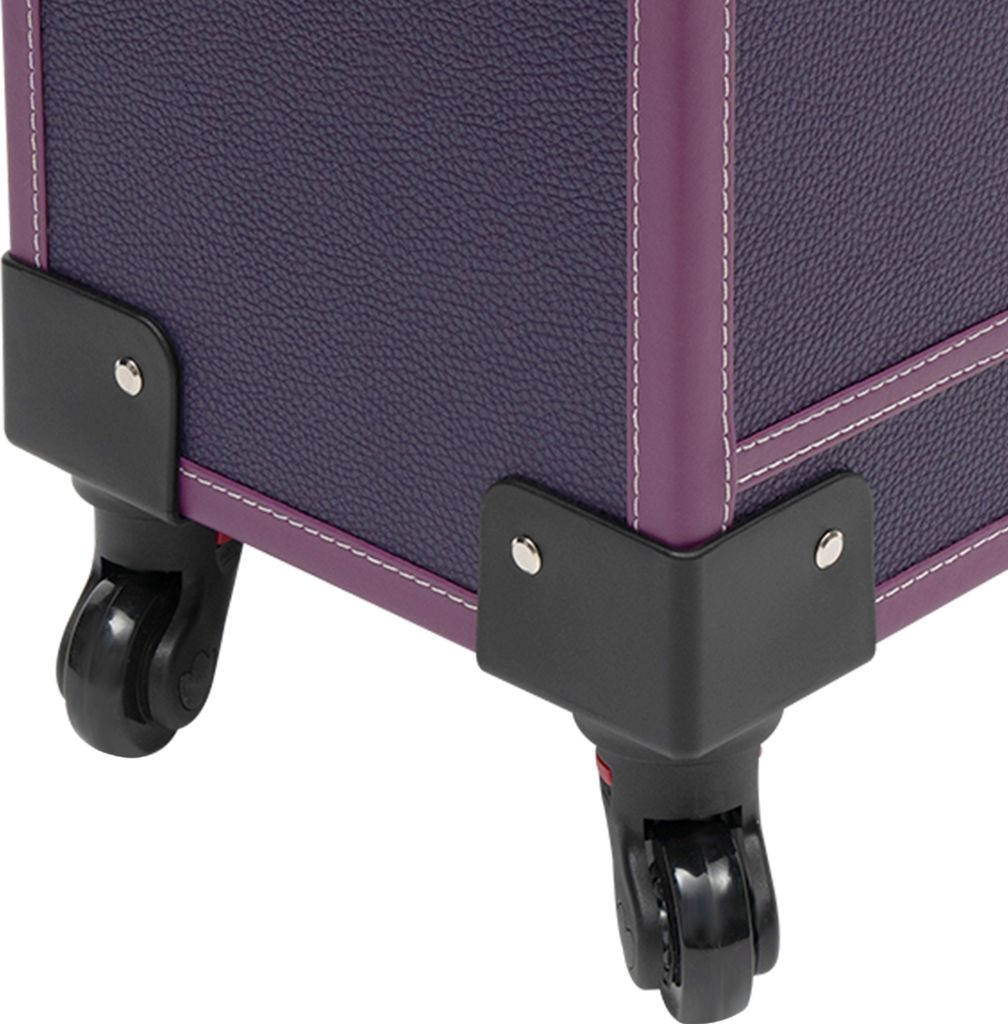 Schminkkoffer Mit Rollen – Kosmetik-Trolley Mit Spiegel, 7 Fächern & 50 Kg Tragkraft (Rosa)