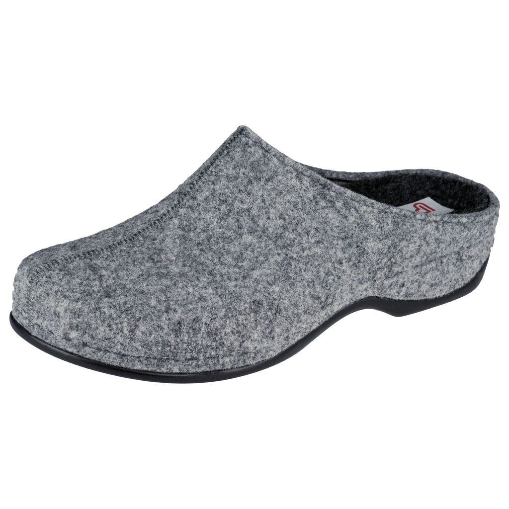Berkemann Florina, hellgrau, Filz, Hausschuhe, Weite H, Wechselfußbett 1025-652 41 1/2